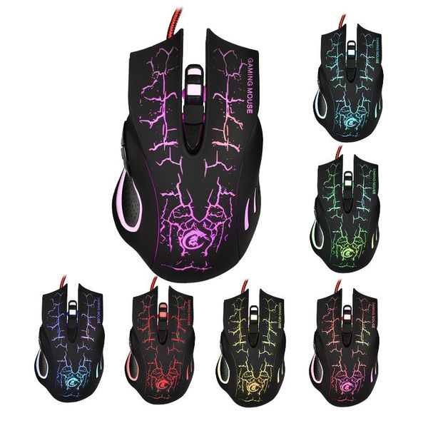 

mice a888 wired mouse crack six button colorful game office luminous gaming mouses