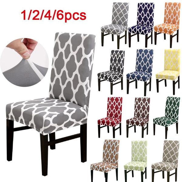

chair covers 1/2/4/6pcs printed elastic stretch cover spandex dinning room kitchen slipcovers protector for wedding banquet party
