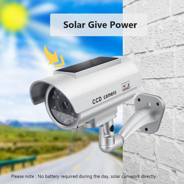 

cameras solar power dummy camera security waterproof fake outdoor indoor led light monitor cctv surveillance