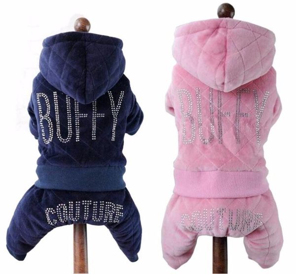 

dog apparel warm winter pet clothes jumpsuit rompers coat for small dogs thicken fleece inside xs -xxl