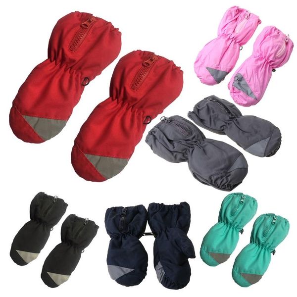 

children's mittens warm windproof children ski gloves kids boys girls anti-slip winter snow snowboard outdoor riding long-sleeved mitte, White