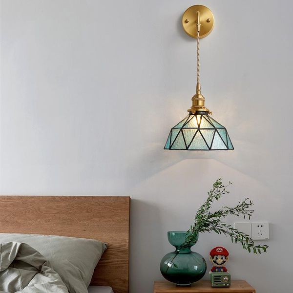 

wall lamps modern lamp led japanese retro glass sconce nordic bedside simple mirror living room dining hall decoration interior light
