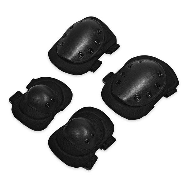 

elbow & knee pads gameit 4pcs guard kneepad tactical protective gear excellent absorption adjustable straps, Black;gray