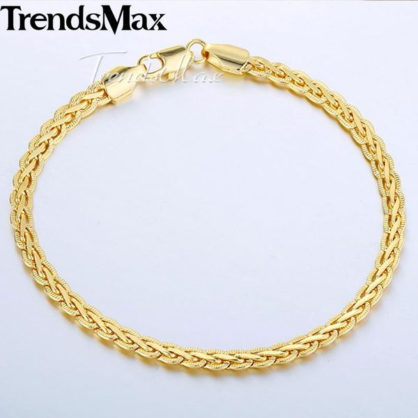 

link, chain womens men's bracelet gold wheat link for woman male jewelry 2021 fashion gifts drop wholesale 5mm kgb288, Black