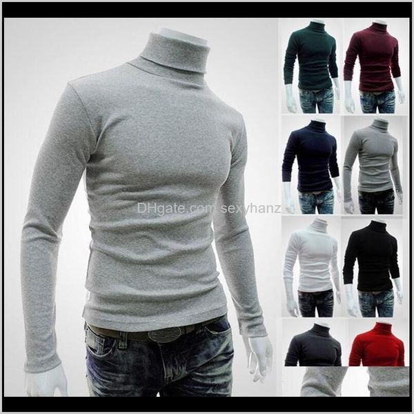 

sweaters clothing apparel drop delivery 2021 autumn winter mens turtleneck solid color casual sweater slim fit brand knitted pullovers np2jt, White;black