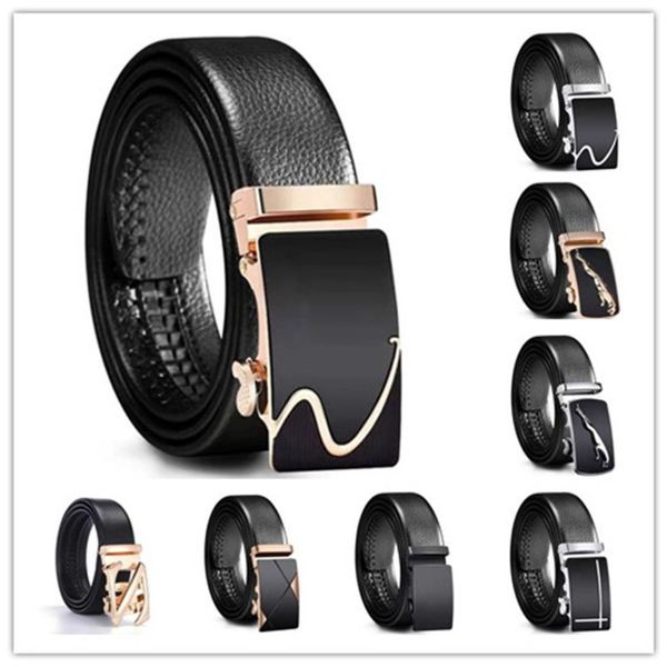 

belt automatic buckle mature versatile men's pants belt, Black;brown
