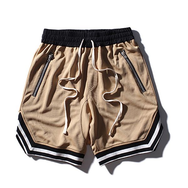 

fashionable shorts brand pocket zipper splicing casual men's summer street trend loose sports pants, White;black