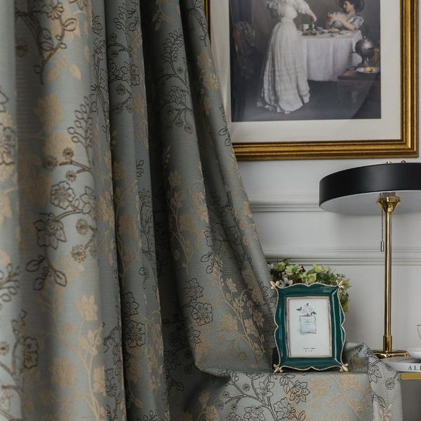 

european-style curtains for living dining room bedroom thick jacquard shading high-precision light luxury pastoral curtain & drapes