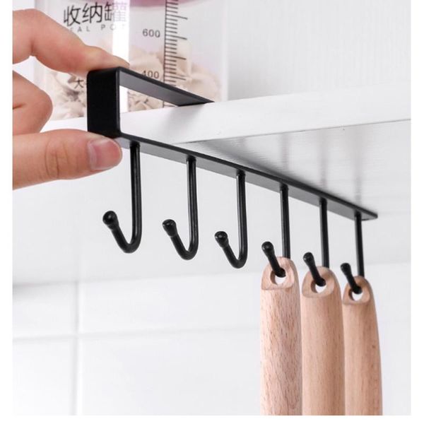 

hooks & rails 6 coffee cup mug holder kitchen hanger storage rack cupboard tableware shelf wardrobe drop