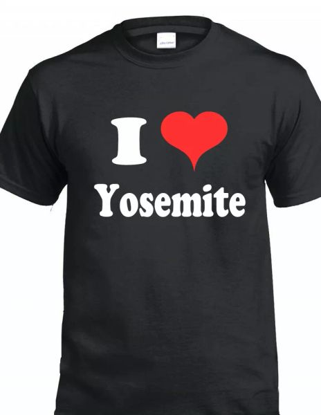 

i love yosemite t shirt heart family vacation national park camping nature tee, White;black
