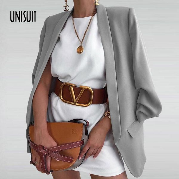 

women's jackets autumn 2021 office lady elegant lapel slim cardigan suit fashion solid modern women formal jacket casual long sleeve, Black;brown