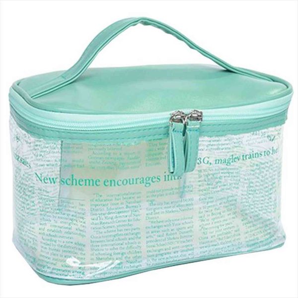 

1pc clear toiletry handle cosmetic bag waterproof transparent makeup zipper pouch for outdoor travel