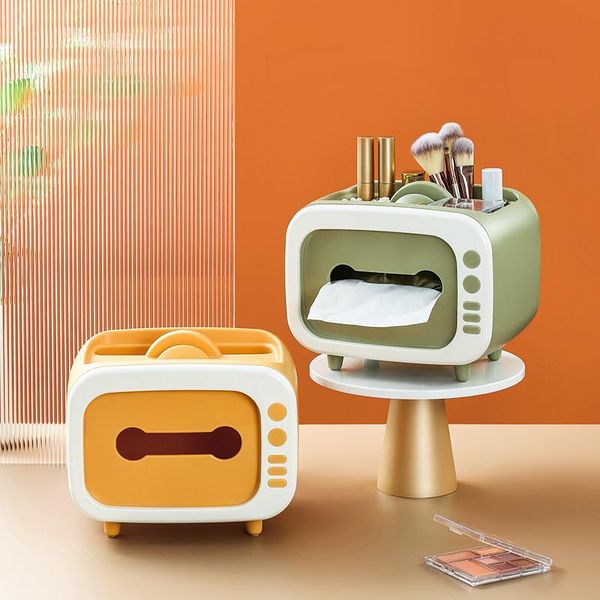 

tissue boxes & napkins multifunctional tv shape box with cell phone slot deskstorage multiple compartments holder