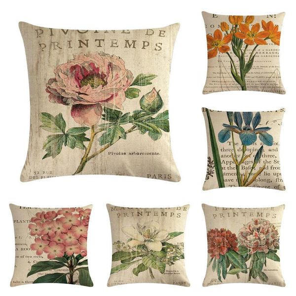 

cushion/decorative pillow 45cm*45cm an antique rose pattern linen/cotton throw covers couch cushion cover home decorative pillows
