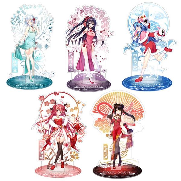 

keychains date a live yoshino tokisaki kurumi acrylic stand ornaments standing brand animation peripherals cosplay, Silver