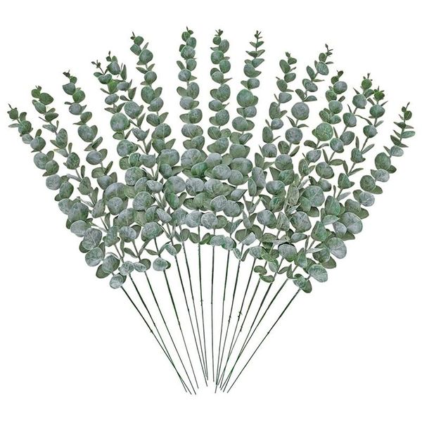 

decorative flowers & wreaths 30pcs artificial eucalyptus leaves stems faux eucalyptuses for flower arrangement crafts wedding home decor