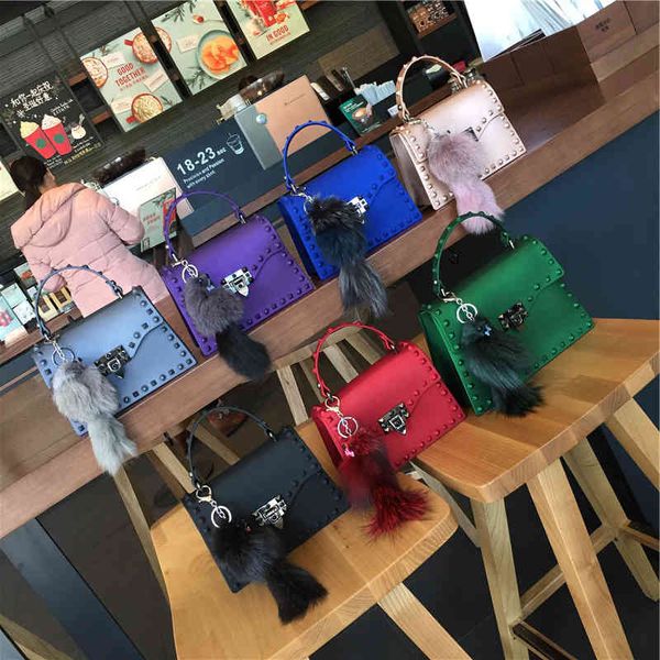 

fashion selling designer ladies shoulder small pvc luxury bag rainbow color purse chain jelly bag