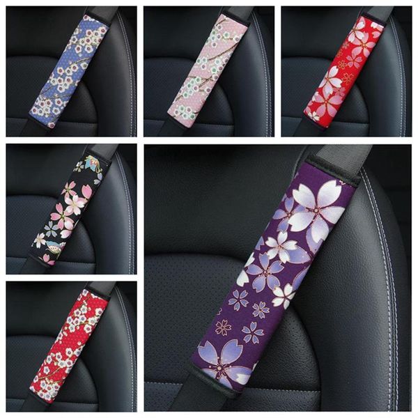 

safety belts & accessories car styling interior decoration seat belt shoulder cover pad protector plum cherry blossoms
