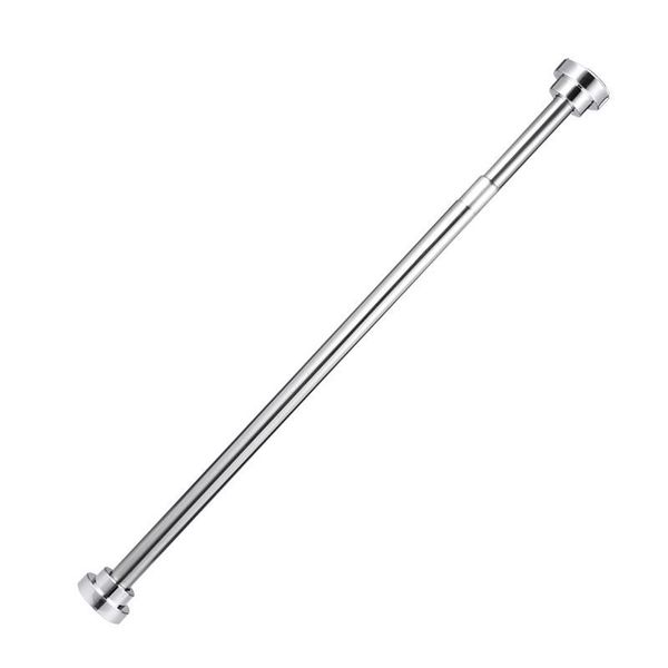 

punch extendable clothes drying pole stainless steel shower curtain rod retractable spring tension for bathroom hangers & racks