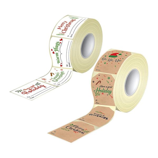

gift wrap christmas stickers labels kraft 300pcs adhesive for holiday box seals cards wrapping paper