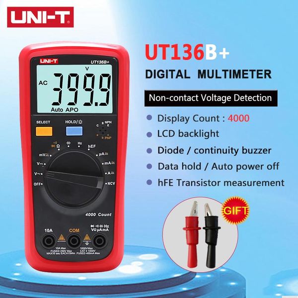 

multimeters uni-t ut136b+ ut136c+ auto range mini handheld digital multimeter ac dc voltage current ohm diode cap hz tester