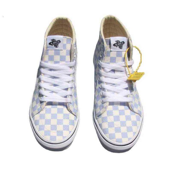 

longvance men's shoes 50th anniversary light purple checkerboard high canvas and wo, Black;white