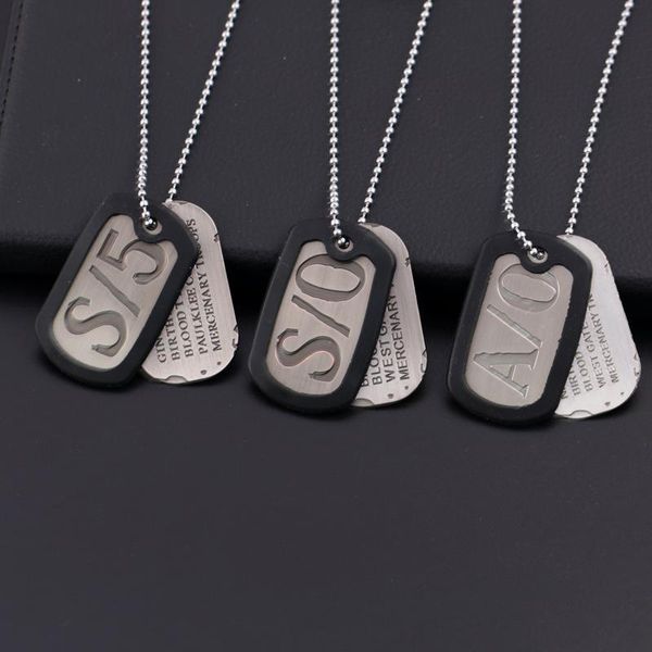 

pendant necklaces japanese anime gangsta necklace worick arcangelo so ao dog tag alloy chain for men jewelry cosplay wholesale, Silver