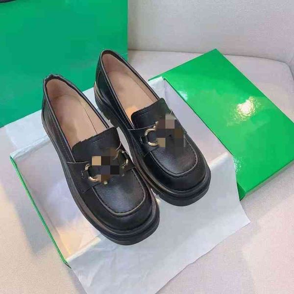 

official website 70% off outlet british wind muffin thick sole shoes new leisure fashion horse buckle lefu, Black