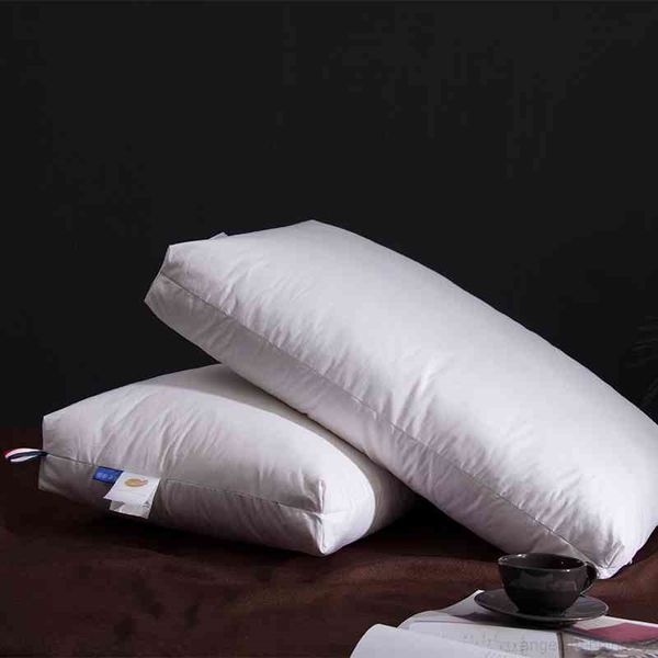

white gray include 2pcs 48x74cm premium high end natural goose down pillows for sleeping 100% cotton downproof pillow cover