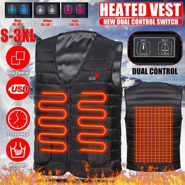 

men's and women's heating vt, dual control sportswear, zone 4, heating, usb, Black;white