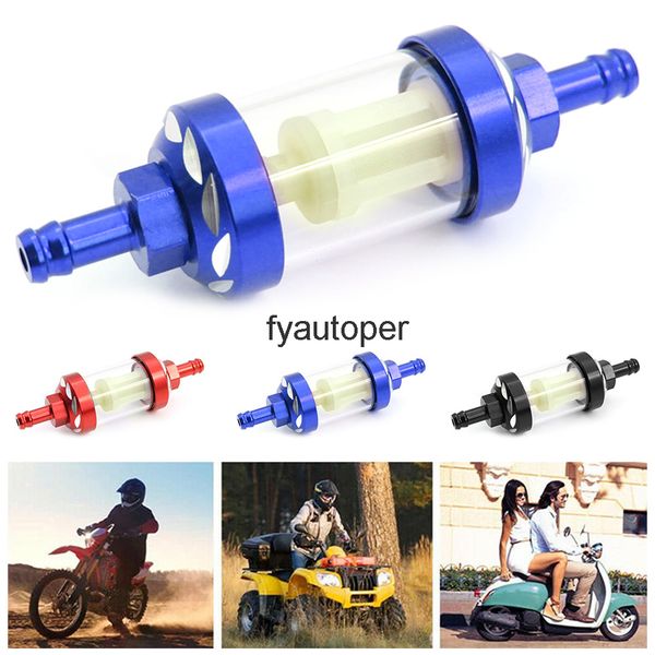 

inline oil filter motorcycle fuel 8mm thread aluminum alloy glass gas gasoline moto accessories