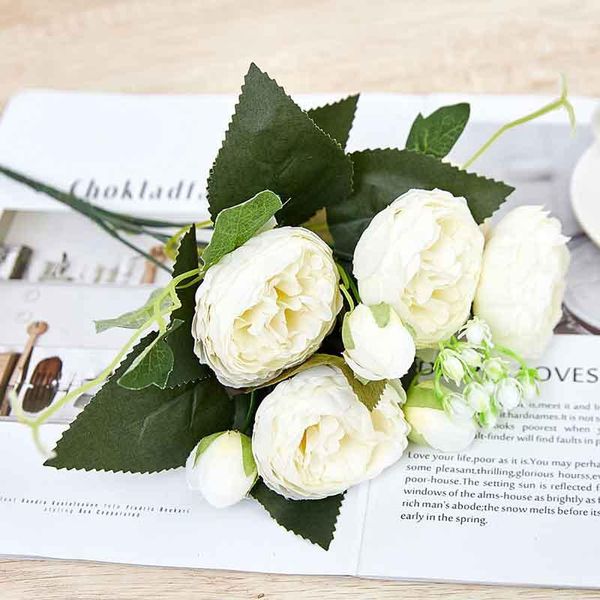 

decorative flowers & wreaths romantic rose artificial silk small bouquet flores home party spring wedding decoration mariage fake flower