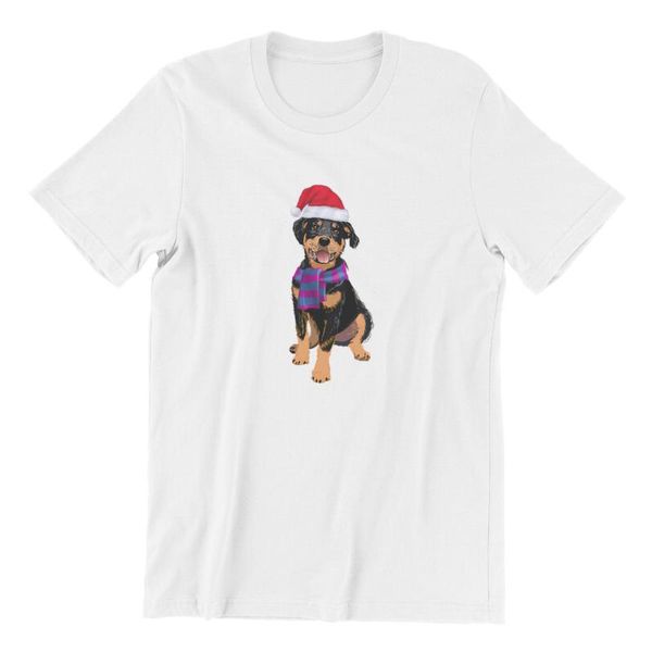 

men's t-shirts t-shirt cool rottweiler christmas gif kawaii export quality to usa tees 135979, White;black