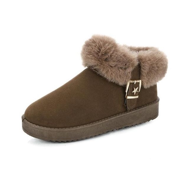 

winter women boots ladies female brand fashion designer loafers flat shoes luxury wedges platform fur ankle snow boots for women wenshet, Black