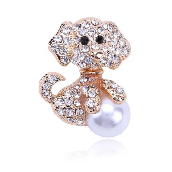 

factory wholesale fashion alloy dog diamond brooch pin accessories christmas
