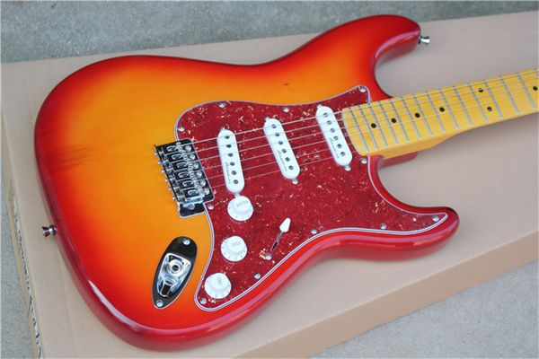 

6 strings cherry sunburst electric guitar,maple fretboard