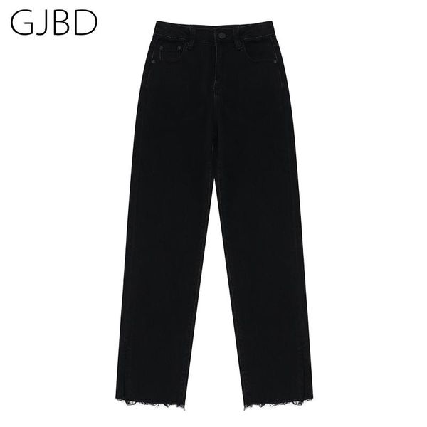 

women's jeans 2021 spring casual streetwear high waist vintage simplicity classic black femme skinny ninth pants, Blue