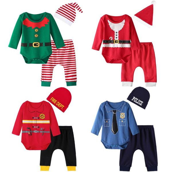 

clothing sets born baby christmas boys girls xmas clothes infant santa claus cosplay set carnival party costume, White