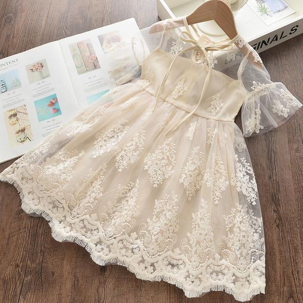 

children's spring and summer embroidery mesh casual dress fashion korean version of the tide fan yangqi princess, Red;yellow
