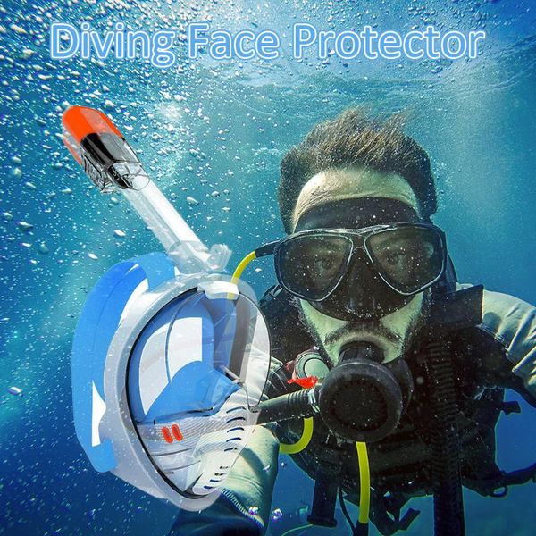 

spot full dry ingle tube anti fog scuba mask face silicone swimming glasses diving white blue masks