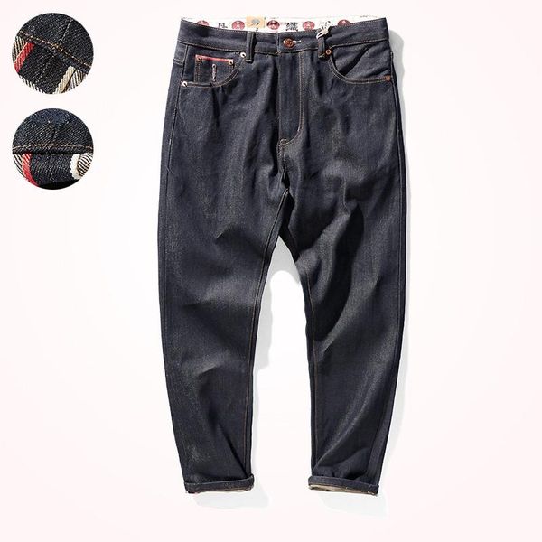 

men's jeans 2021 autumn primary color denim original cattle trendy retro fit height weight heavyweight straight pants, Blue