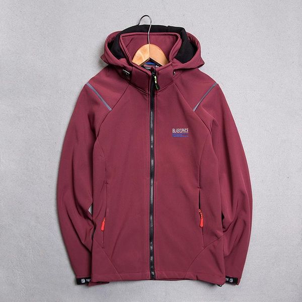 

outdoor jackets&hoodies womens autumn winter fleece soft shell hiking hoodies ladies windproof waterproof hooded jacket windbreaker, Blue;black