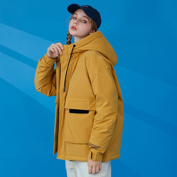 

2021 winter short couple men's and women's down jacket trend korean handsome fashion thickened, Black