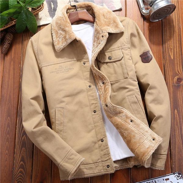 

men's jackets youndbio 2021 winter men jacket fleece warm coat casual fashion slim pilot 5xl, Black;brown