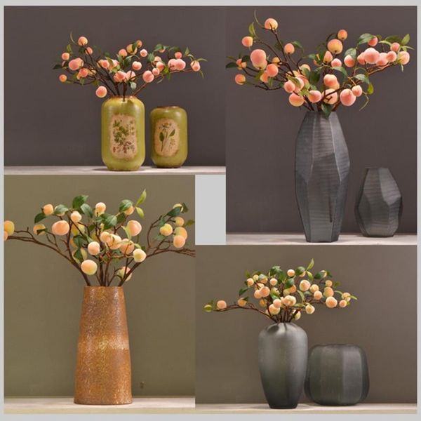 

simulation peach tree branches artificial fake fruit lifelike decorative party decoration
