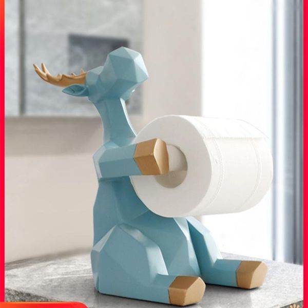 

tissue boxes & napkins arte animal figurine cute elephant/deer paper roll holder resin art&craft home living room decoration creative box wr