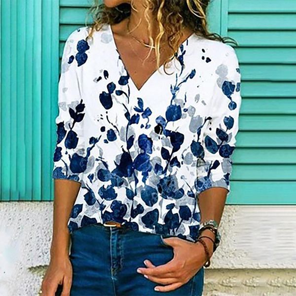 

yoga outfit flower white for ladies plus size clothes blusas women's loose shirt short sleeve bohemian style fashion print top