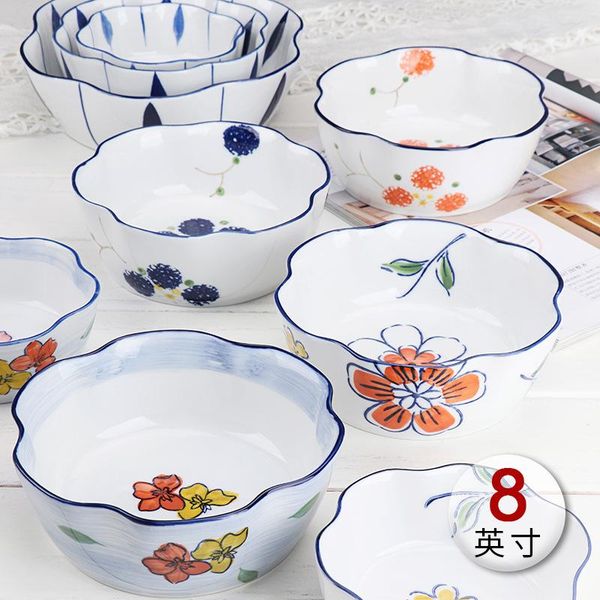 

salad bowl lovely ins japanese ceramic rice 8 inch breakfast fruit cherry home soup bowls