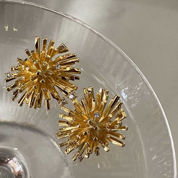 

summer new irregular inlaid diamond fireworks earrings simple earrings s925 silver earrings women's g3 two