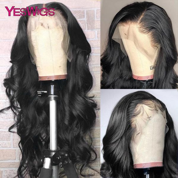 

hair bulks 13x4 lace front natural black body wave 100% peruvian human 1b pre-placked with for women